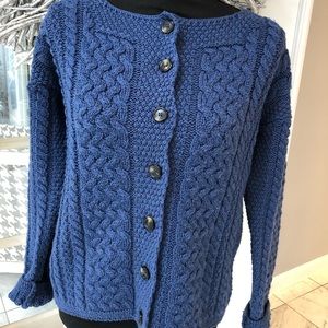Inis Crafts Irish Wool Cardigan Sweater - Sz M